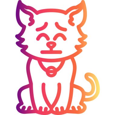 Dalgın Kedi Yaratıcı Eşsiz Markalaştırma Vektörü Elementi