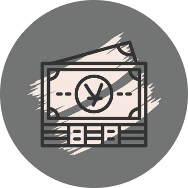 Yuan banknotes icon, currency symbol