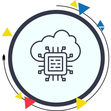 Bulut Hesaplama Yüksek Çözünürlüklü Düz Tasarım Sembolü