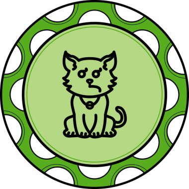 Kedi Zarif Asgari Dijital Grafik Sembolü