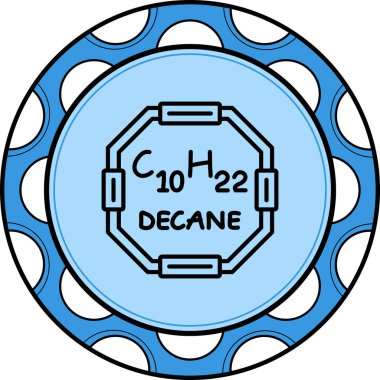 Decane molekülünün kimyasal yapısı, basit web simgesi