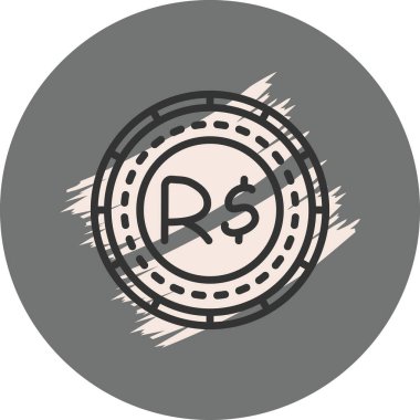 Brezilya Real Coin Premium Zarif Dijital Tasarım Sembolü