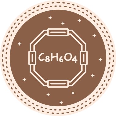 Tereftalik asit molekülünün kimyasal yapısı, basit ağ simgesi