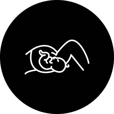 Minimalist çizgiler, tıbbi, anne sağlığı veya eğitim uygulamaları için uygun bir vajinal doğum sürecini resmediyor.