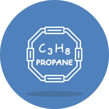 Propan molekülünün kimyasal yapısı, basit web simgesi