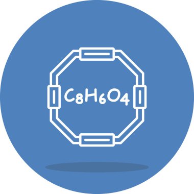 Chemical structure of Terephthalic Acid molecule, web simple icon