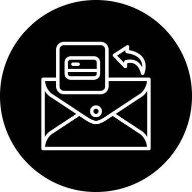 E- posta satırı simgesi, beyaz arkaplan üzerine basit illüstrasyon