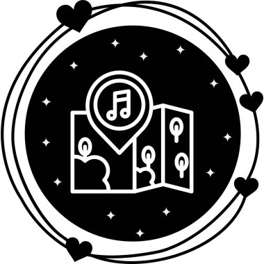 müzik web simgesi vektör illüstrasyonu