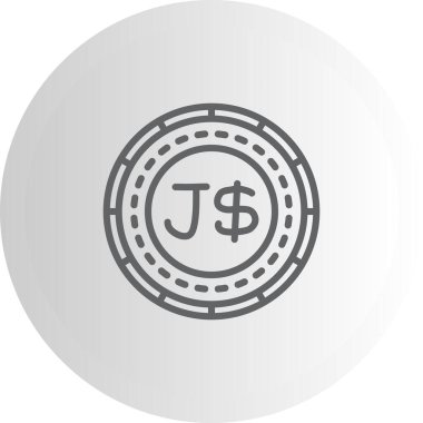 Jamaika Madeni Parası Minimum Düz Vektör İllüstrasyonu