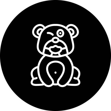 Maskeli Ayı Eşsiz Yenilikçi Dijital Grafik Sembolü