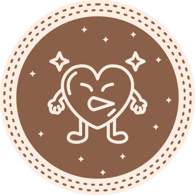 Grimacing Heart Yüksek Kaliteli Modern Vektör Elementi