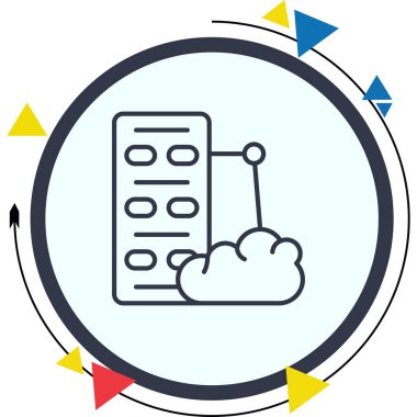 Bulut Veri Merkezi Eşsiz Yenilikçi Dijital Grafik Sembolü
