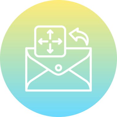 E- posta satırı simgesi, beyaz arkaplan üzerine basit illüstrasyon