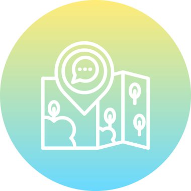 Konum Sohbeti Eşsiz Yenilikçi Dijital Grafik Sembolü