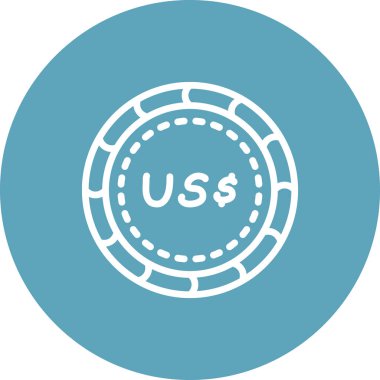 Amerikan Doları para ikonu, ulusal para birimi