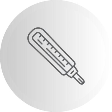 İşaretli ölçekli ve sensör uçlu tıbbi termometre çapraz konumda. Uygulama için uygun simge.