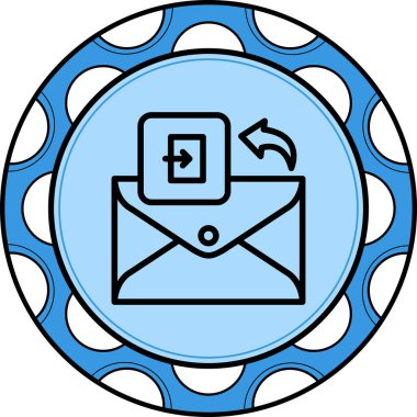 E- posta satırı simgesi, beyaz arkaplan üzerine basit illüstrasyon