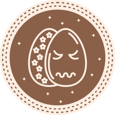 Paskalya İğrençleştirilmiş Yumurta Biçimli Özel Vektör Tasarım Varlığı