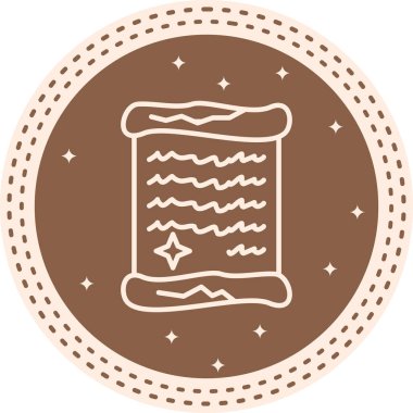 Eski parşömen simgesi, basit çizgi çizimi