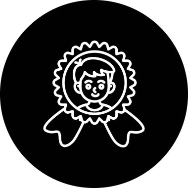 Rozet simgesi, vektör illüstrasyonu basit tasarım