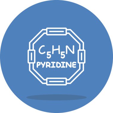 Pyridine molekülünün formüllü kimyasal yapısı