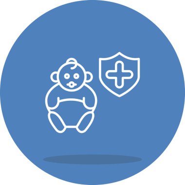 Sağlık Sigortası Bebek Simgesi, Basit İllüstrasyon