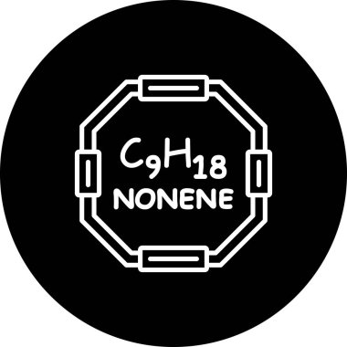 Nonene molekülünün kimyasal yapısı, basit web simgesi