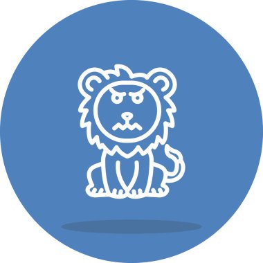 Ağlayan Aslan Minimum Düz Kullanıcı Deneyimi Sembolü