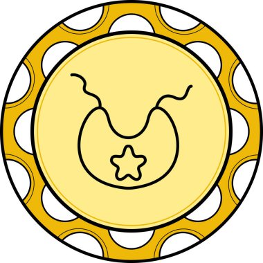 Yıldız simgesine sahip uygulama önlüğü dairesel düğmenin ortasında oturur.