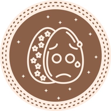 Paskalya Endişeli Terli Yumurta Modern Dengeli Markalaşma Vektörü Sembolü