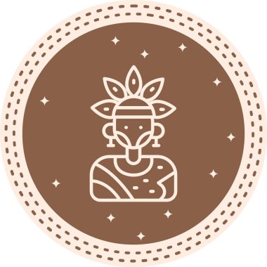 Yerel Kabile Kızı simgesi, vektör illüstrasyonu basit tasarım