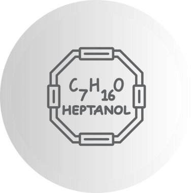 Heptanol molekülünün kimyasal yapısı, basit web simgesi