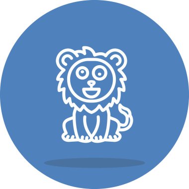 Aslan Hattı Simgesi Beyaz Arkaplanda İzole Edildi