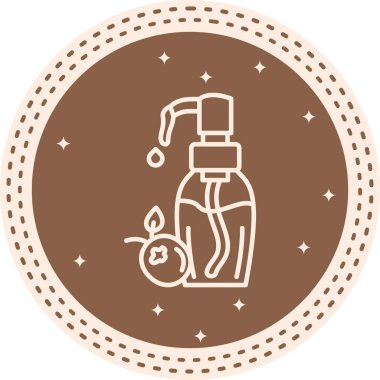 Kızılcık tohumu yağı şişesi ikonu. Nemlendirici cilt kozmetiği