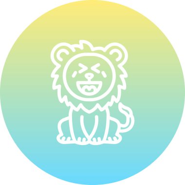 Aslan Hattı Simgesi Beyaz Arkaplanda İzole Edildi