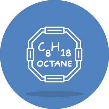 Octane molekülünün kimyasal yapısı, basit web simgesi