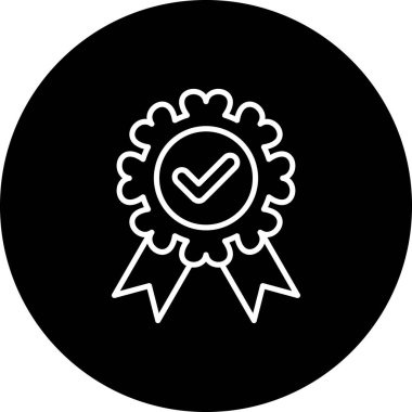 Rozet simgesi, vektör illüstrasyonu basit tasarım