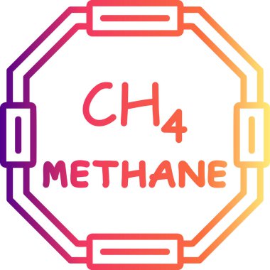 Metan molekülünün kimyasal yapısı, basit web simgesi