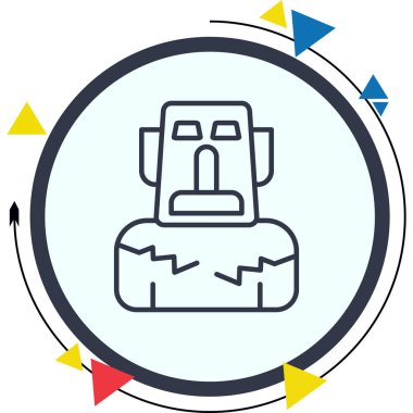 Moai Satır Simgesi Basit Görüntü Beyaz Arkaplanda İzole Edildi