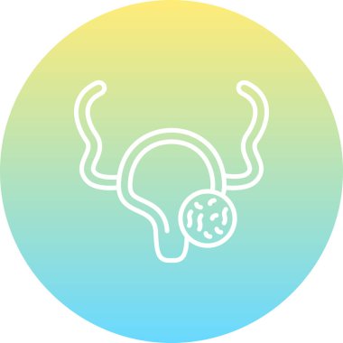 Bu tıbbi ikon özellikle rahmin dış duvarına iliştirilmiş büyük bir fibroid ya da kisti vurgulayan dişi üreme sistemini içerir..