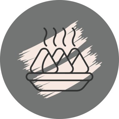 Samosa web simgesi, vektör illüstrasyonu
