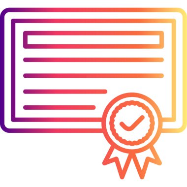 Diploma Çizgisi Simgesi, Beyaz Arkaplan Üzerine Basit Görüntü 