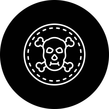 Korsan Tehlike Madeni Parası Eşsiz Düz Dijital Tasarım Nesnesi