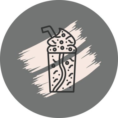 Buzlu Kahve ikonunun vektör illüstrasyonu