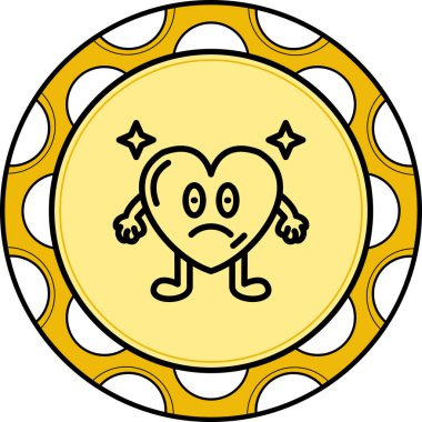 Flushed Heart Innovative Flat Product Design Symbol