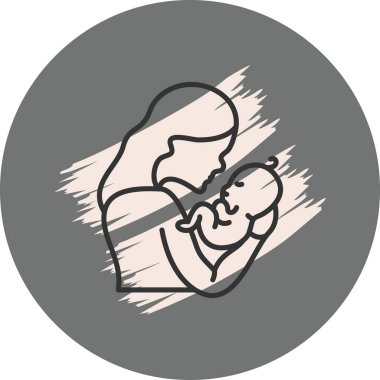 Anne Tutucu Bebek Simgesi, Basit İllüstrasyon