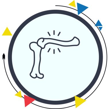 Etki çizgileri olan insan omuz kemik yapısına sahip uygulama simgesi