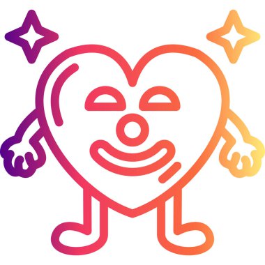 Palyaço Kalbi Sofistike Özel Vektör Sanat Nesnesi