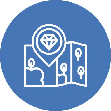 Seyahat ve navigasyon grafiklerinde katlanmış bir harita ve elmas bir sembol sergileniyor..