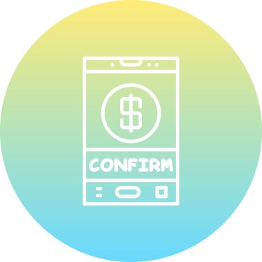 Ödeme Onayı Asgari Dijital Grafik Sembolü